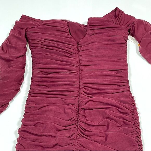 Dress the Population Dawn Bodycon Mini Dress Size S Burgundy - Picture 9 of 12